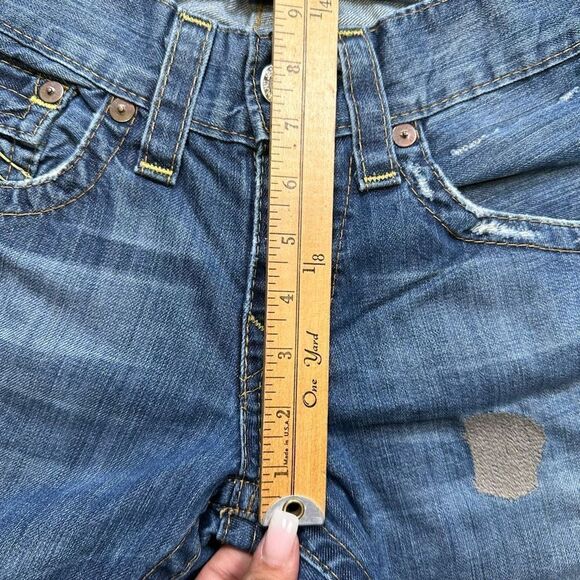 True Religion Women’s Size 28 Straight Leg Jeans Blue Denim Medium Wash Big T - Picture 6 of 10